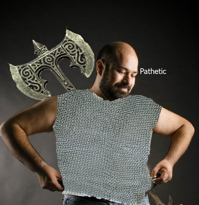 large man with axe